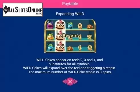 Paytable . Sweet Bakery from Spadegaming