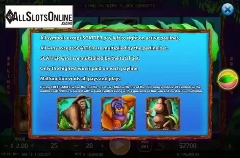 Features. The Apes from KA Gaming