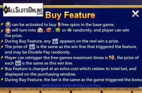 Buy feature screen