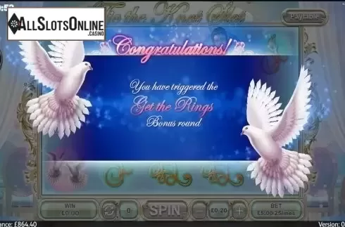 Bonus game intro screen. Tie the Knot from GECO Gaming