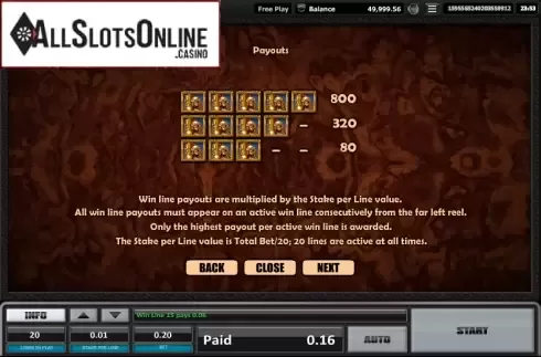 Paytable 3. Time is money from Realistic