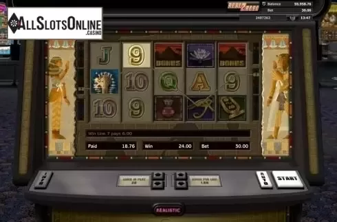 Wild Win screen. Tutankhamun from Realistic