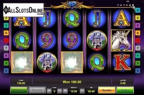Win screen. Unicorn Magic from Novomatic