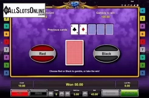 Gamble win screen. Unicorn Magic from Novomatic