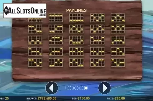 Paylines screen