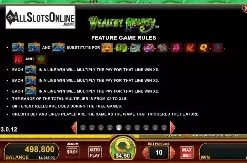 Feature Game screen