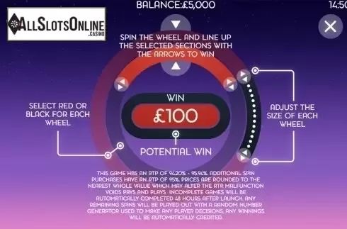 Paytable. Wheely Wheely Big Win from Slingo Originals