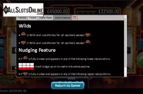 Features screen