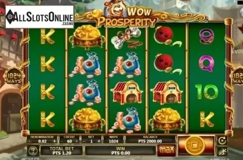 Reel screen. Wow Prosperity from Spadegaming