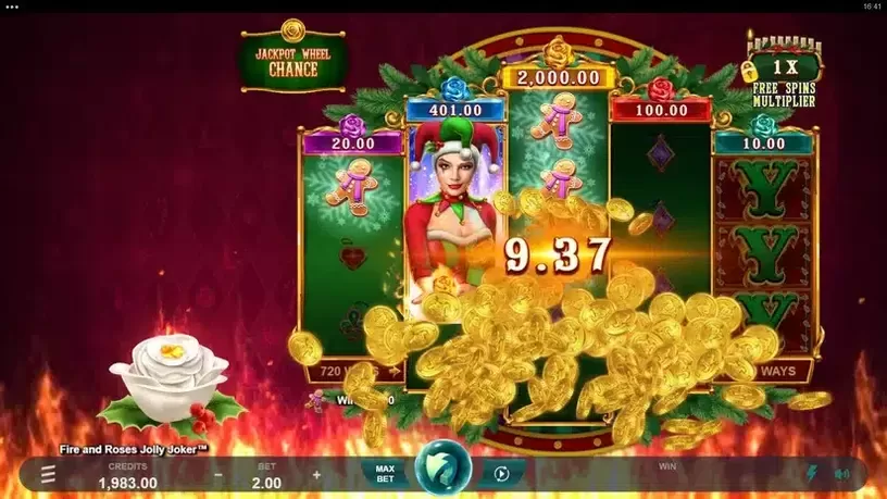 Fire and Roses Jolly Joker slot screenshot 