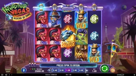 Invading Vegas Revenge on Mars slot screenshot 1