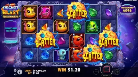 Rocket Blast Megaways slot screenshot 2