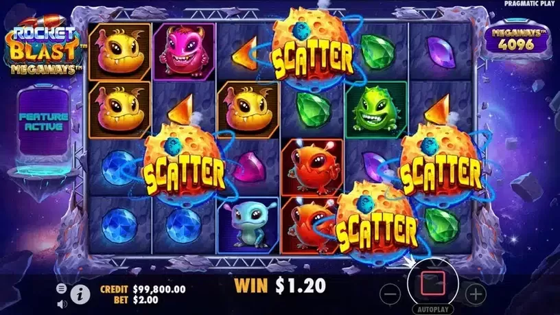 Rocket Blast Megaways slot screenshot 2