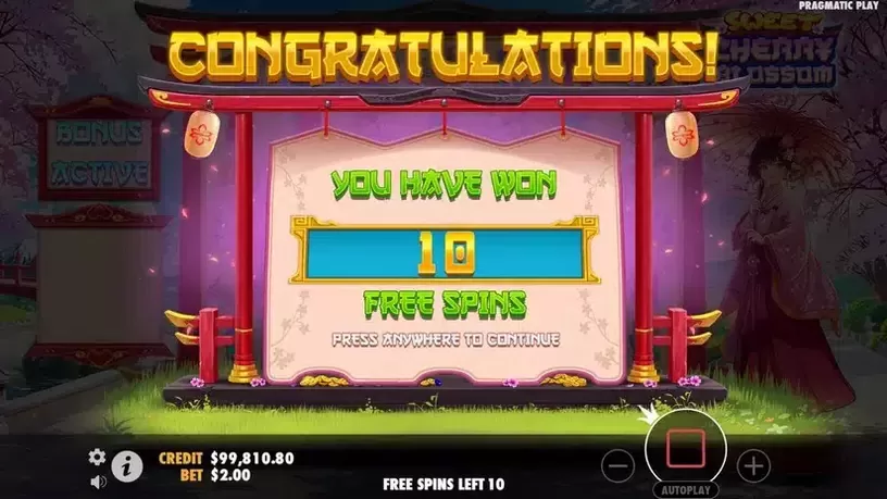 Sweet Cherry Blossom slot screenshot 2