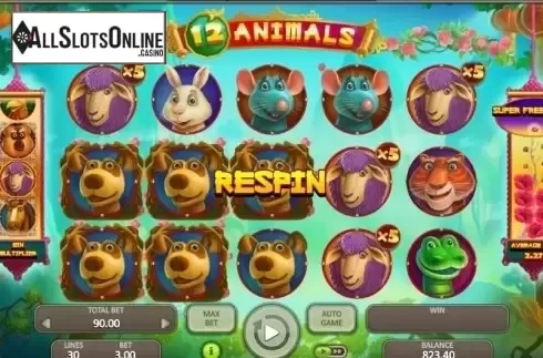 Win Screen . 12 Animals (Booongo) from Booongo