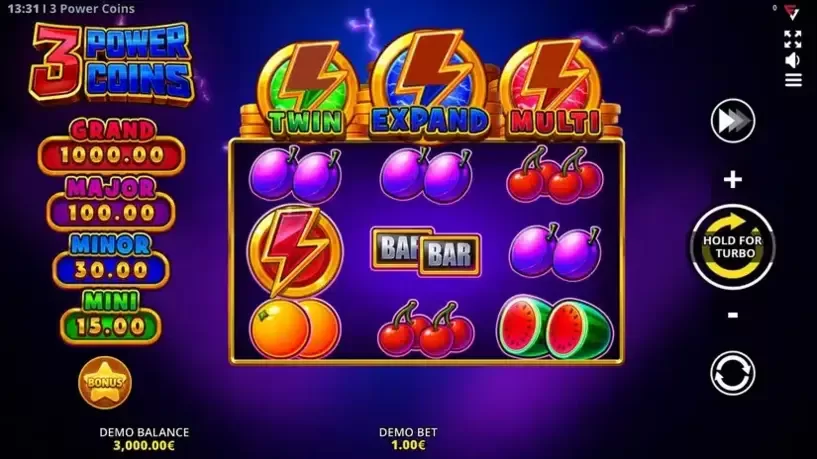 3 Power Coins: Running Wins slot screenshot 