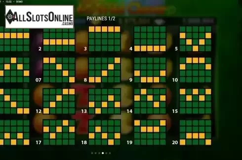 Paylines screen