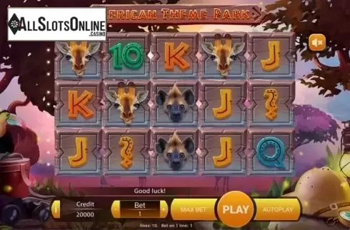 Reel Screen. African Theme Park from Mancala Gaming