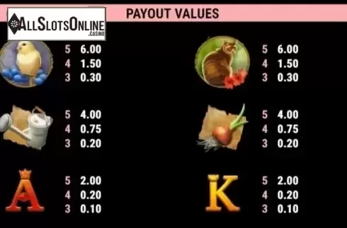 Paytable 5. Beautiful Nature from Bally Wulff