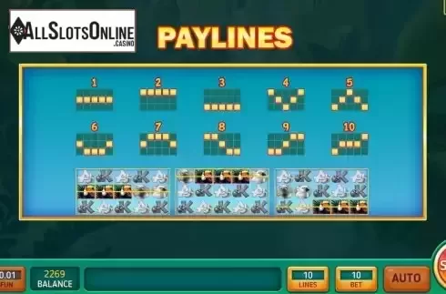 Pay Lines screen