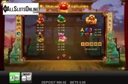 Paytable screen 2