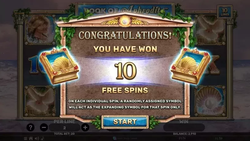 Book Of Aphrodite slot screenshot 3