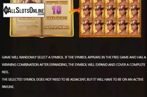 Free Spins feature screen
