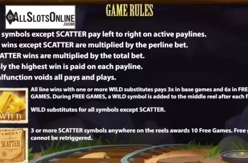 Paytable 3. California Gold Rush from KA Gaming