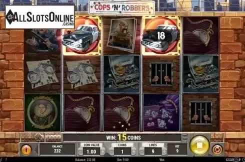 Scatter win screen. Cops 'N' Robbers 2018 (Play'n Go) from Play'n Go