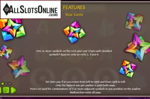 Paytable 1. Crazy Gems from Booongo