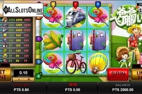 Reels screen. Daddy's Vacation from Spadegaming