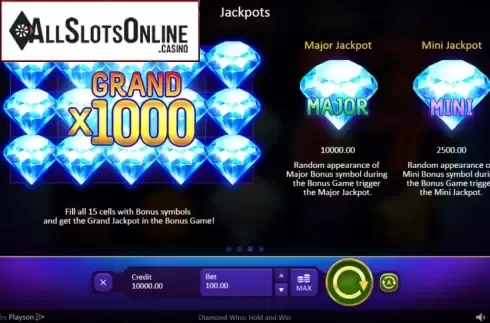 Paytable screen 2. Diamond Wins from Playson