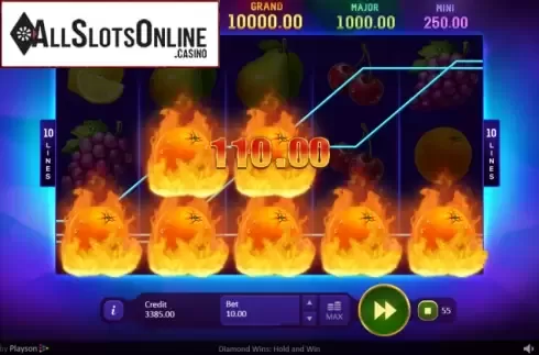 Win screen 3. Diamond Wins from Playson
