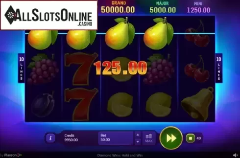Win screen 1. Diamond Wins from Playson
