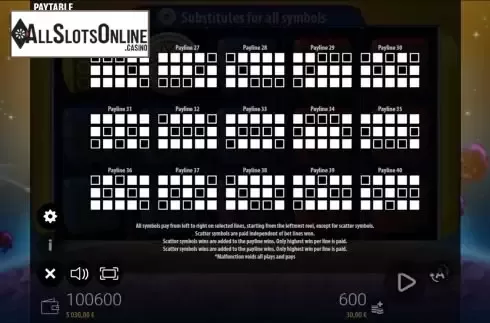 Paylines screen 2