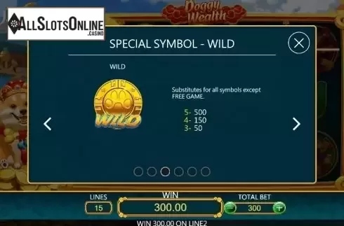 Paytable 3. Doggy Wealth from Dragoon Soft