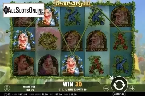 Win Screen . Dwarven Gold from Pragmatic Play