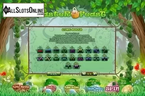 Paytable 3. Easter Feast Slot from GamesOS