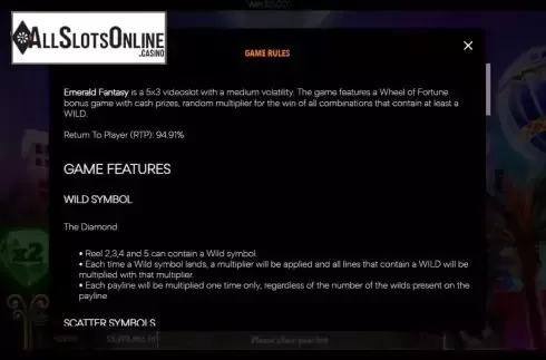 Game Feature screen