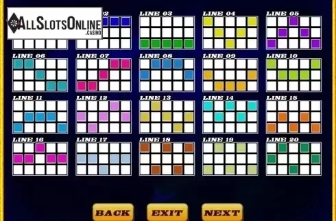 Paytable 2. Fire Twenty Deluxe from Zeus Play