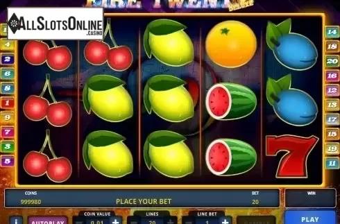 Screen 1. Fire Twenty Deluxe from Zeus Play