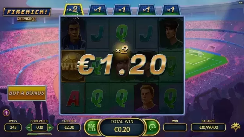 Firekick! Multimax slot screenshot 2