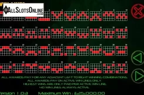 Paytable 5. Fishin' Impossible from Games Warehouse