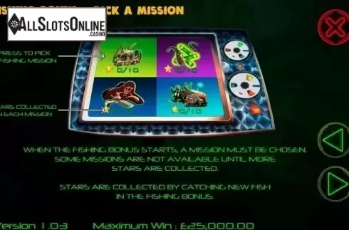 Paytable 6. Fishin' Impossible from Games Warehouse