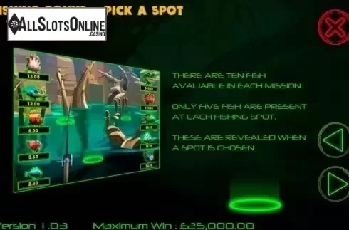Paytable 7. Fishin' Impossible from Games Warehouse