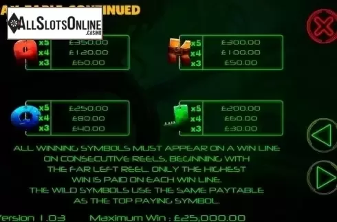Paytable 2. Fishin' Impossible from Games Warehouse
