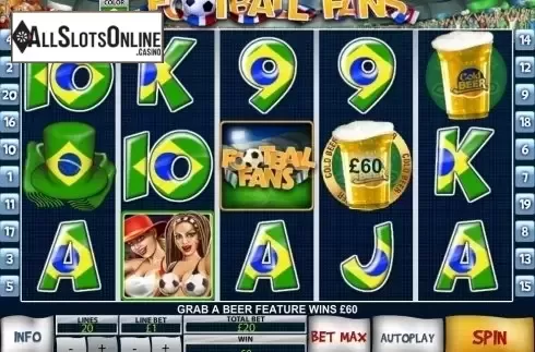Bonus win screen. Football Fans from Playtech