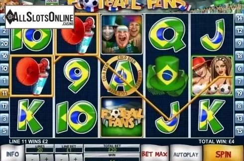 Win screen. Football Fans from Playtech