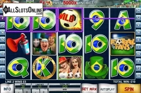 Wild Win screen. Football Fans from Playtech