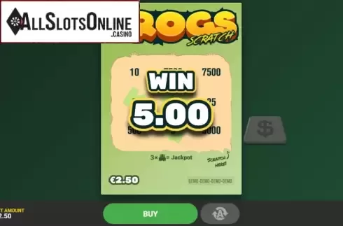 Win Screen. Frogs Scratch from Hacksaw Gaming